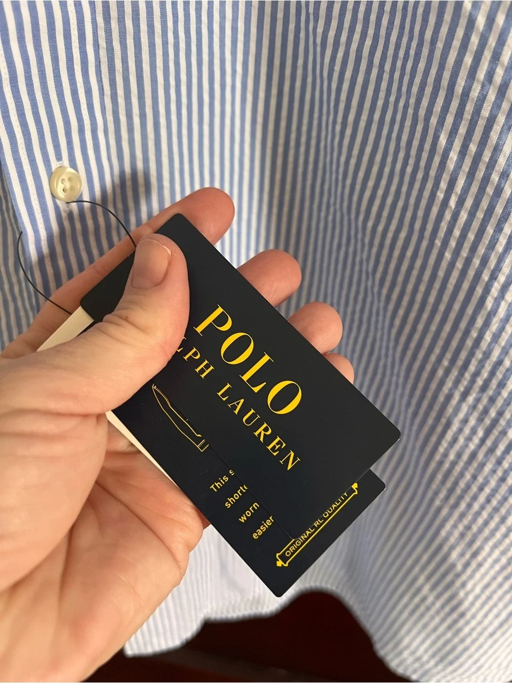 NWT Polo Ralph Lauren Men’s Seersucker Untucked Fit Short Sleeve Button Down 1XB